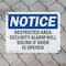Signmission Restricted Area Security Alarm Will Sound OSHA Notice Sign, Plastic, 14in W x 10in L, 2PK OS-2PACK-NS-P-1014-L-18086 - alternate 3